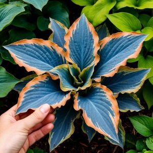 Хоста Океан Вью купить по цене от 960р. в интернет-магазине «Посадика» с доставкой почтой в в Нальчике и по всей России – [изображение №1].